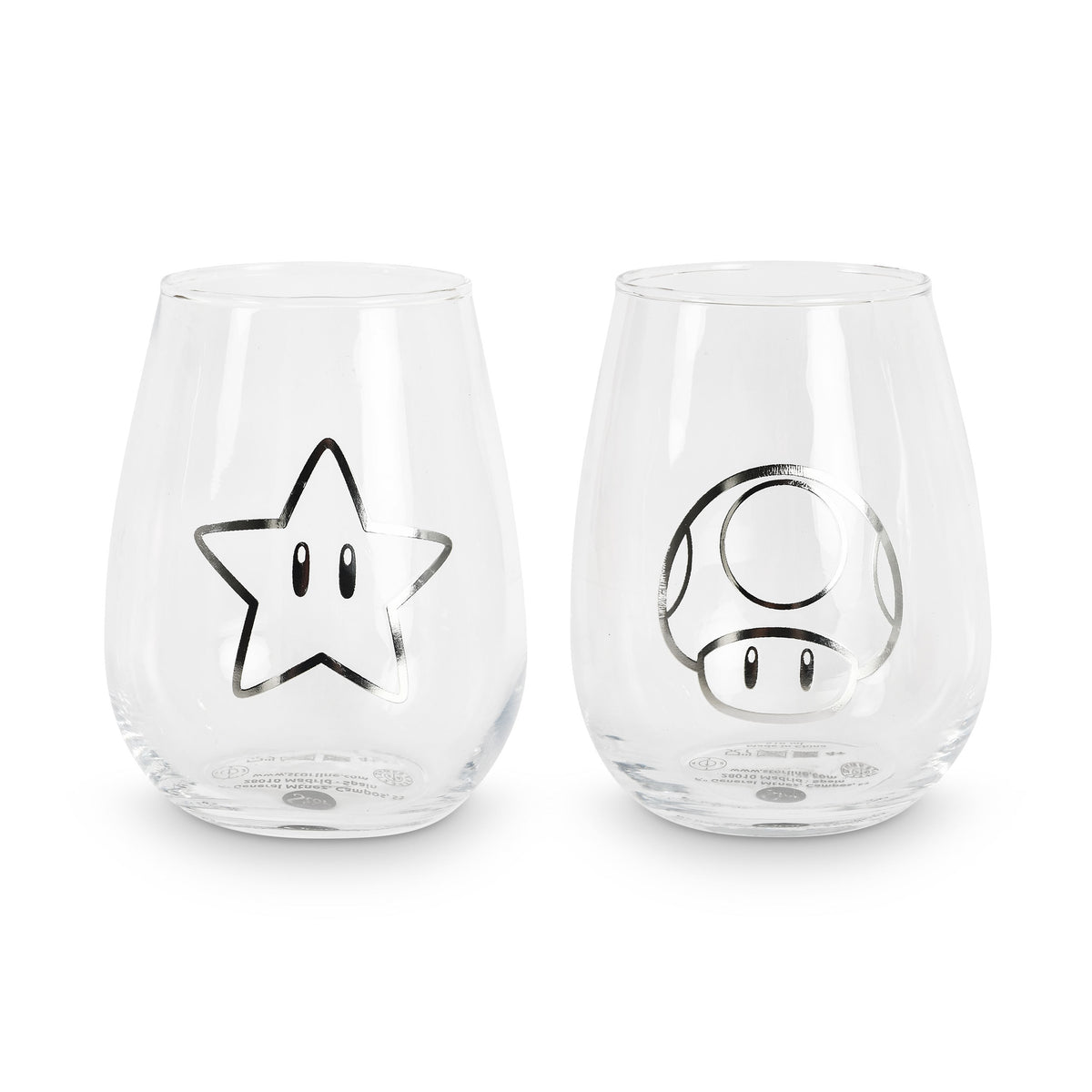 Image produit Super Mario - Étoile & Super Champignon Verres Ensemble de 2