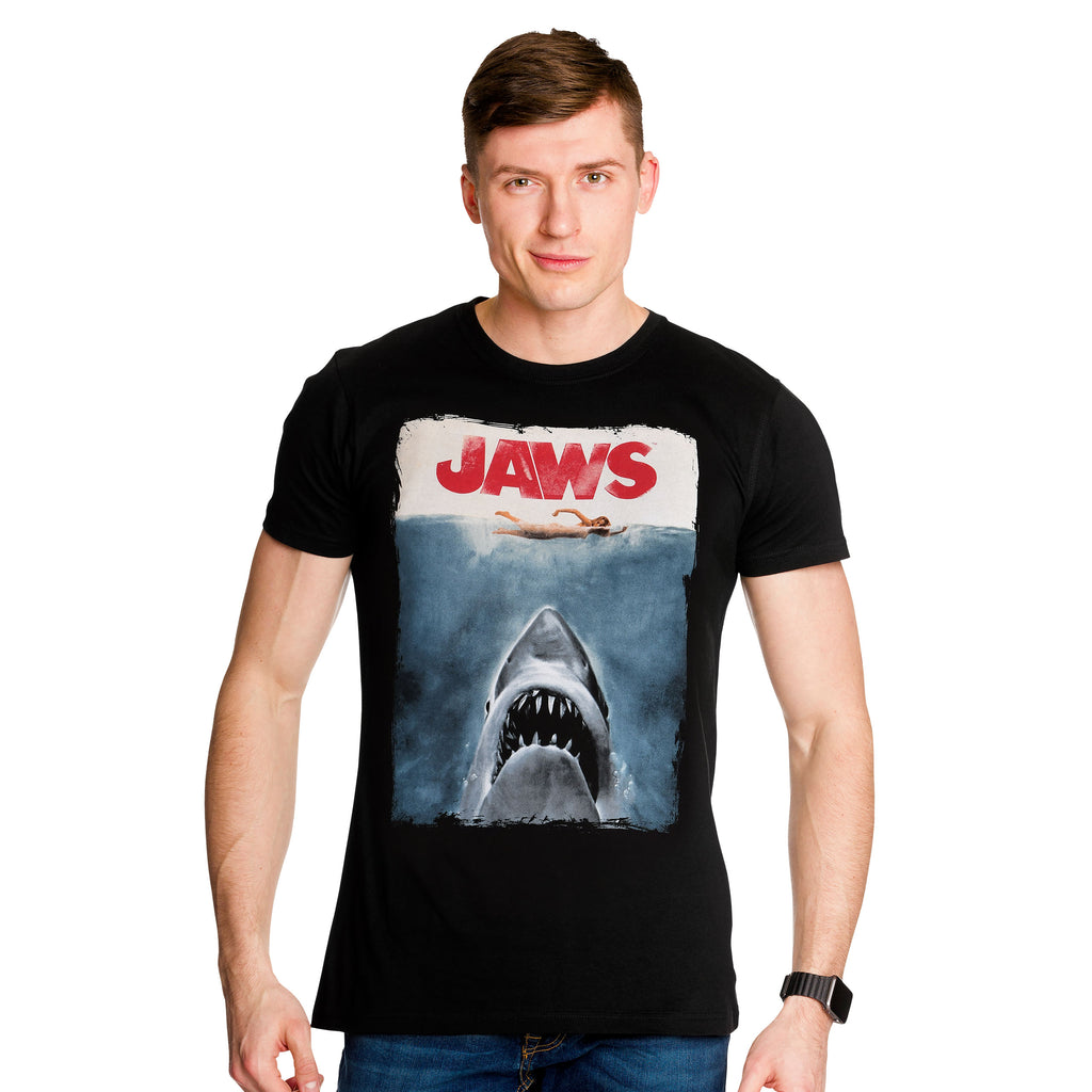 Image produit Le Requin Blanc - T-shirt Poster Jaws Noir