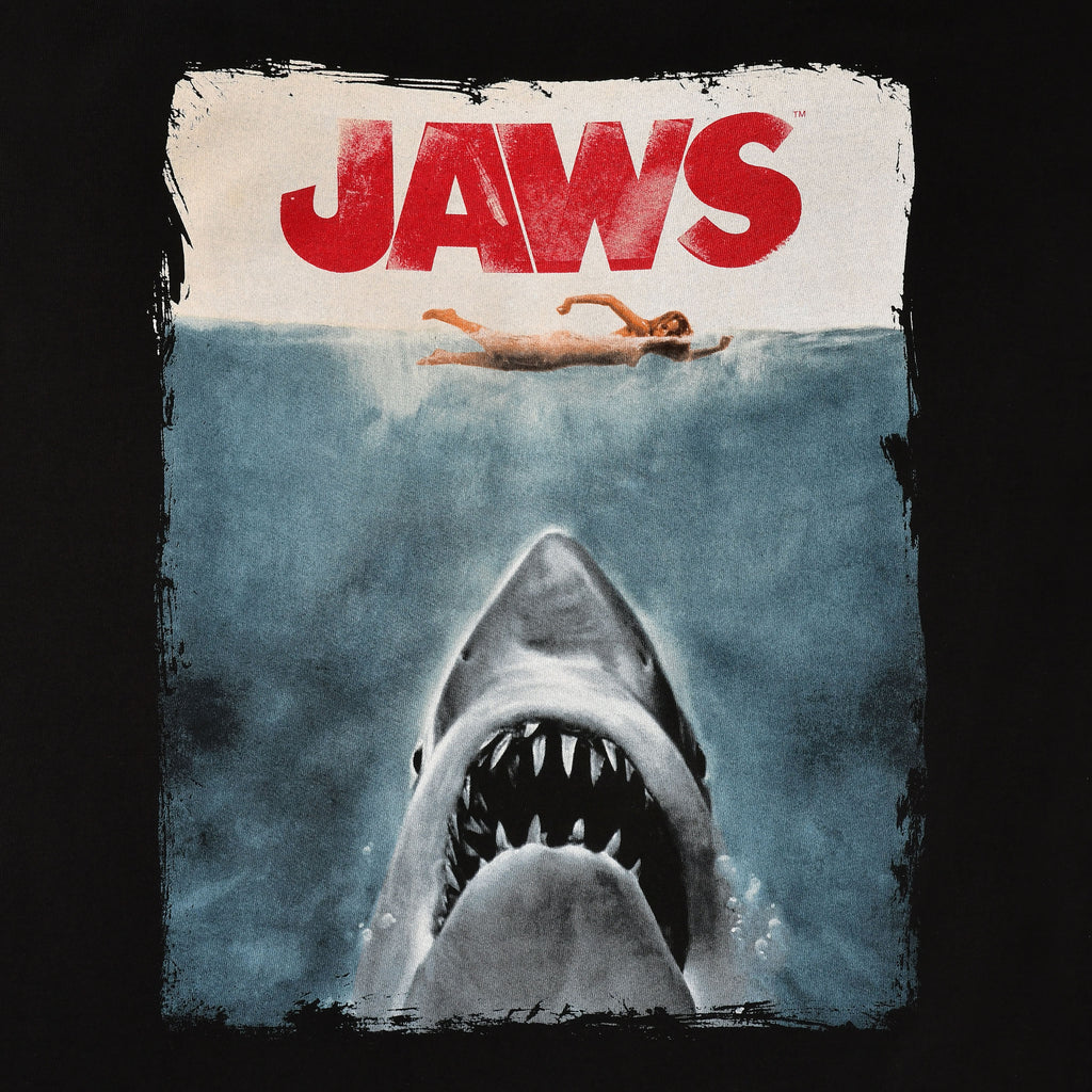 Image produit Le Requin Blanc - T-shirt Poster Jaws Noir