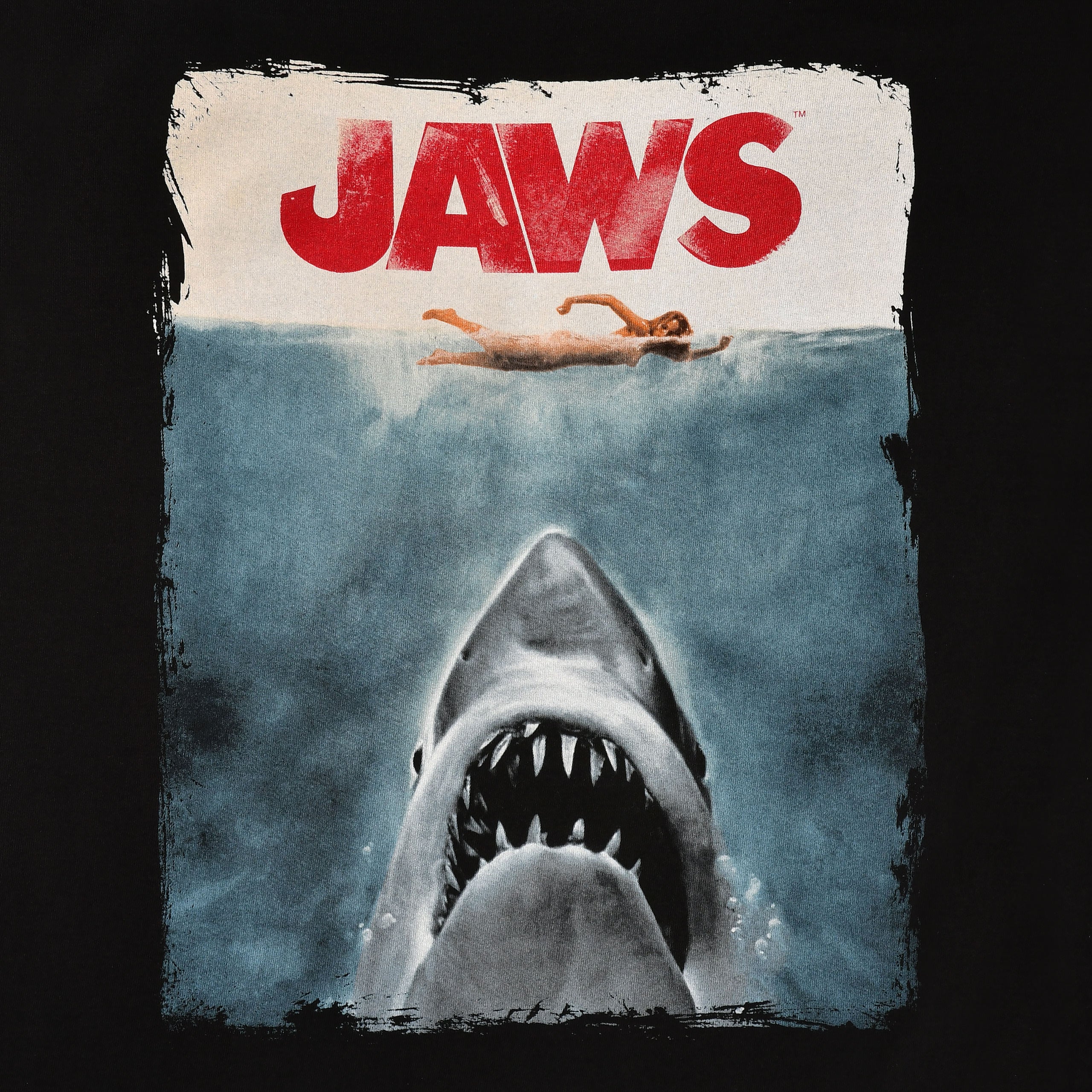 Image produit Le Requin Blanc - T-shirt Poster Jaws Noir