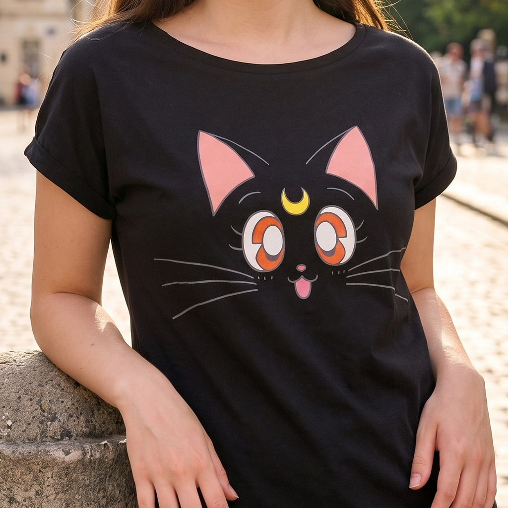Image produit Sailor Moon - Luna T-Shirt Femme Noir