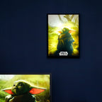 Image produit Tableau mural Grogu avec lumière - Star Wars The Mandalorian