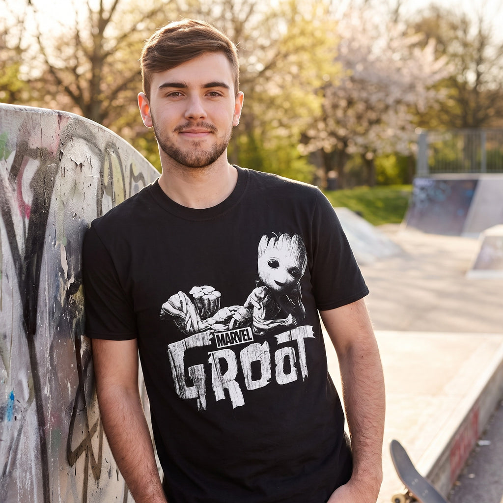 Image produit T-shirt Groot noir - Les Gardiens de la Galaxie
