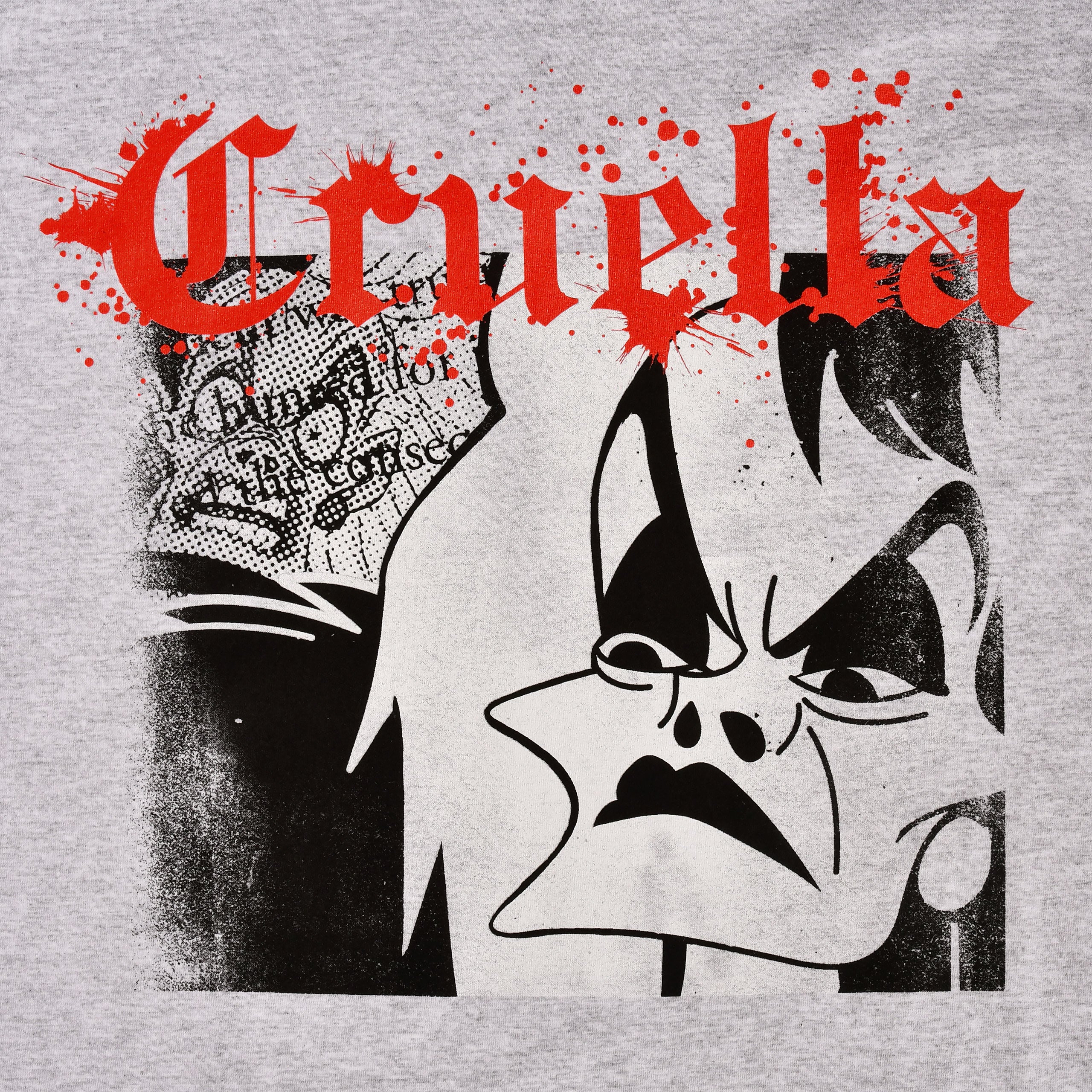Image produit Disney Villains - T-shirt Splatter Cruella gris