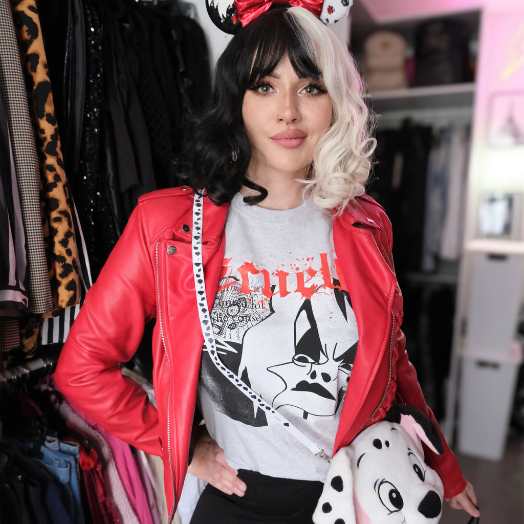 Image produit Disney Villains - T-shirt Splatter Cruella gris