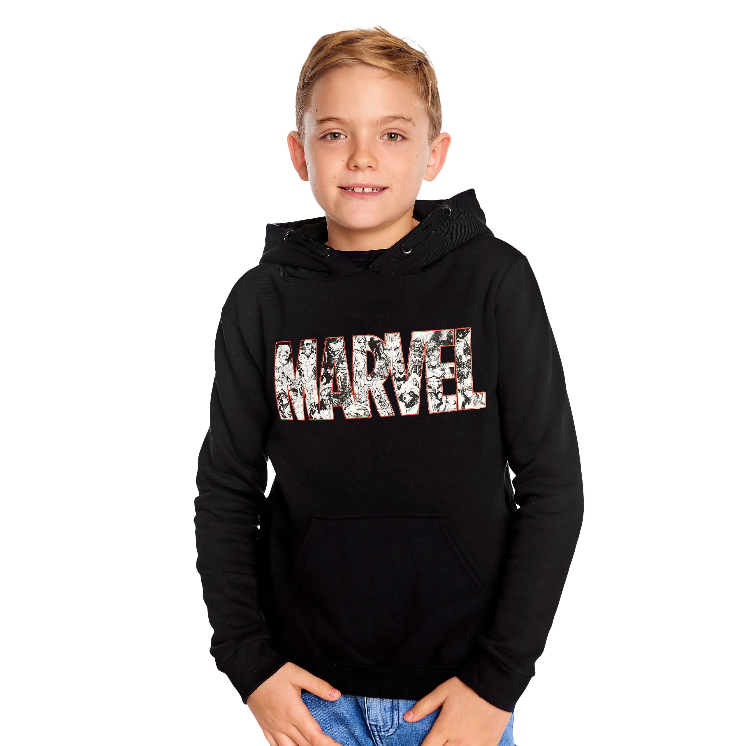 Image produit Sweat à capuche Marvel Comic Logo pour enfants noir