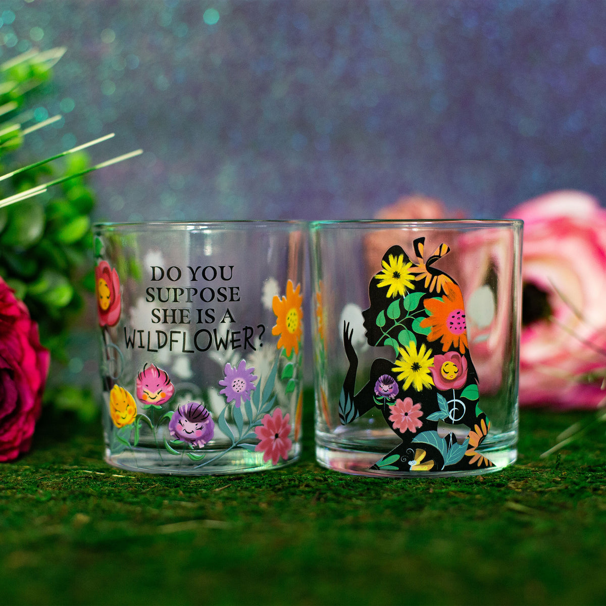 Image produit Alice au Pays des Merveilles - Ensemble de 2 verres Fleurs