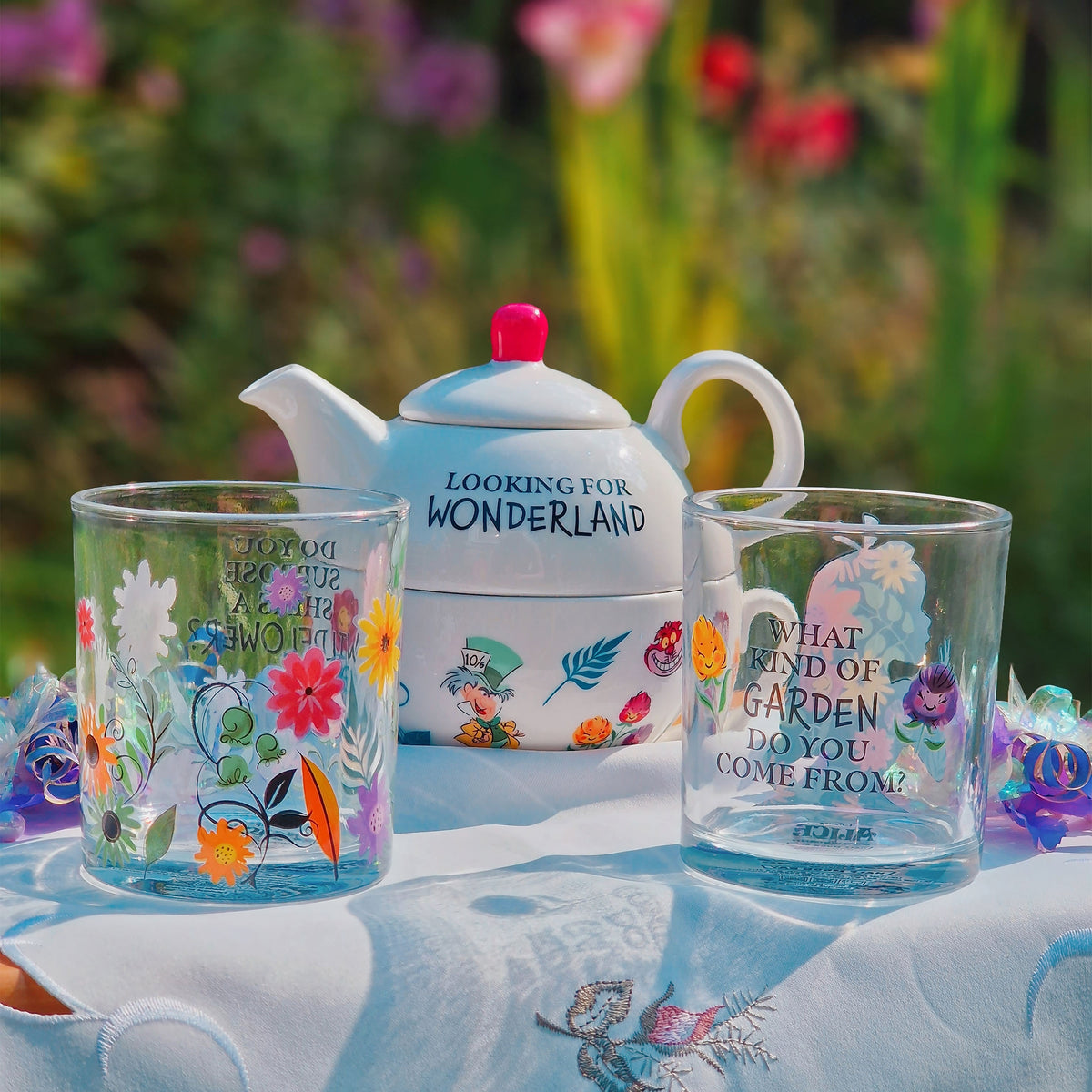 Image produit Alice au Pays des Merveilles - Ensemble de 2 verres Fleurs