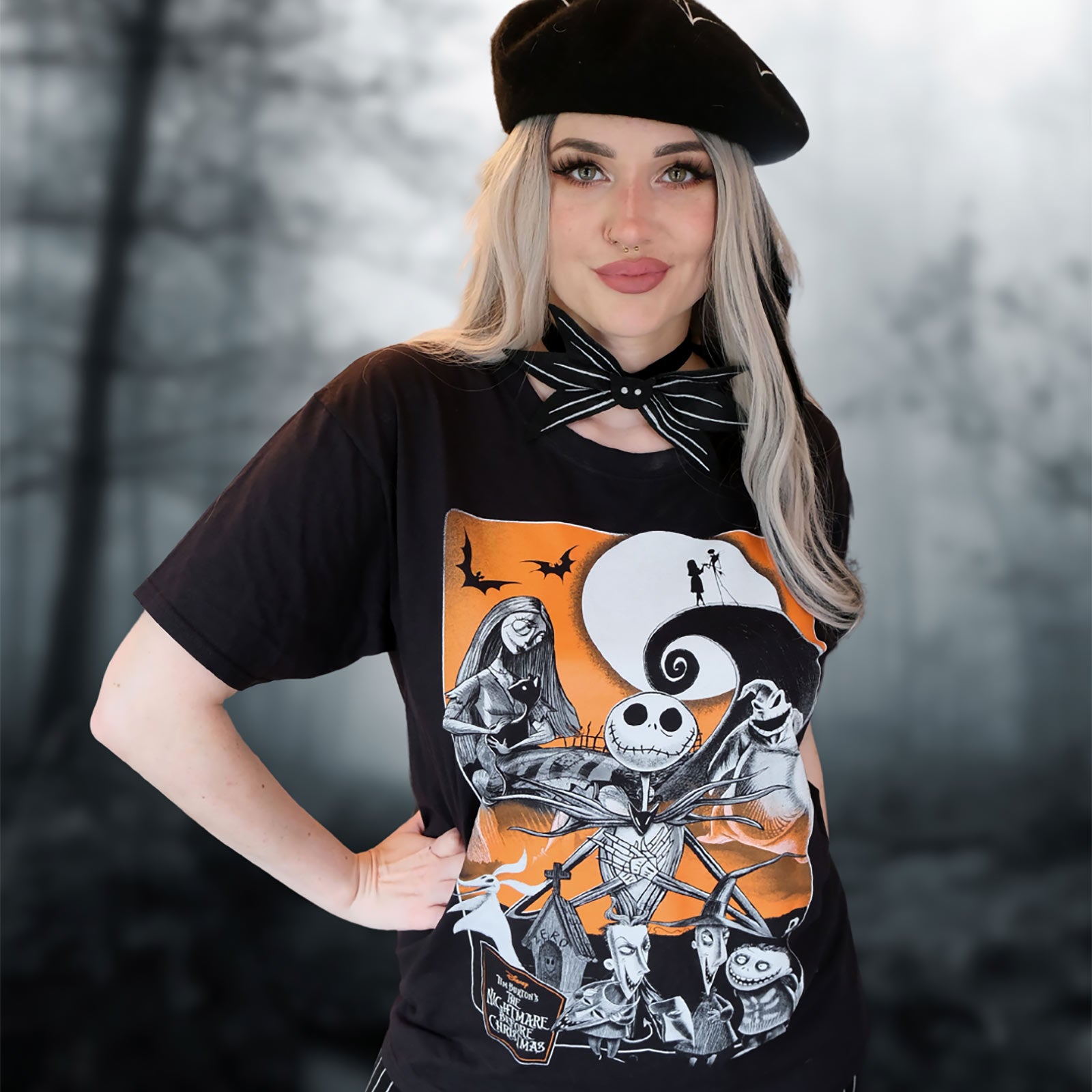 Image produit Nightmare Before Christmas - T-shirt Lune Orange noir