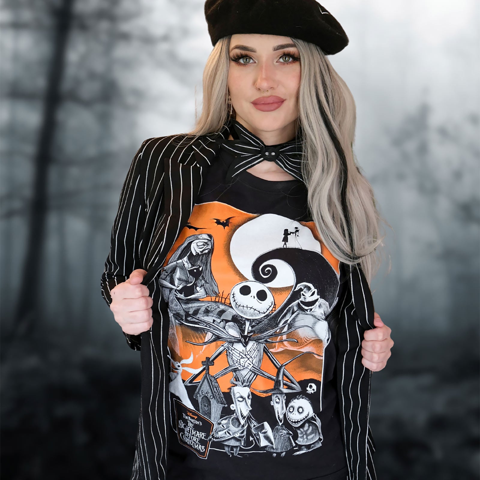 Image produit Nightmare Before Christmas - T-shirt Lune Orange noir