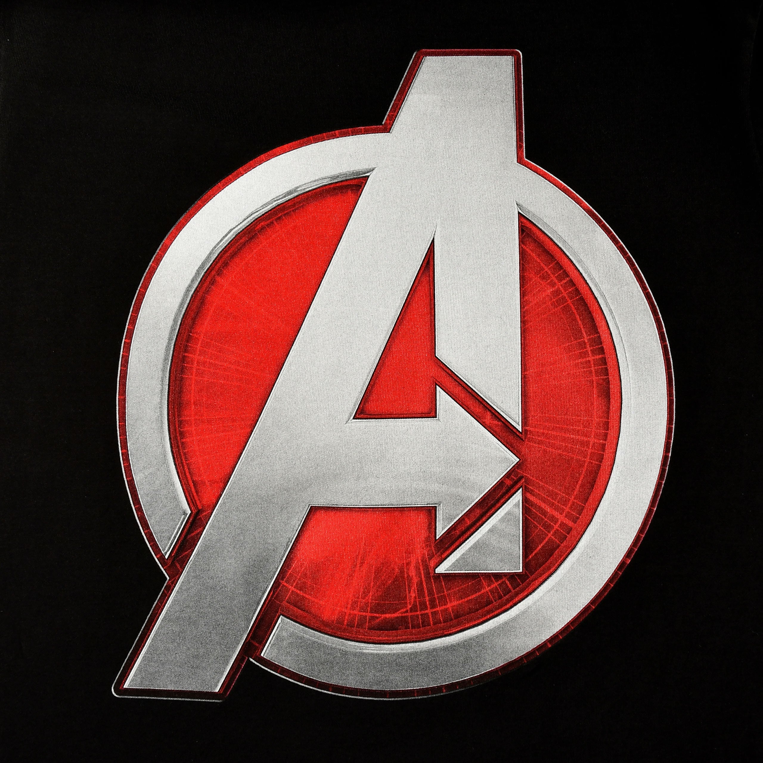 Image produit Avengers - T-Shirt Logo Argenté Noir