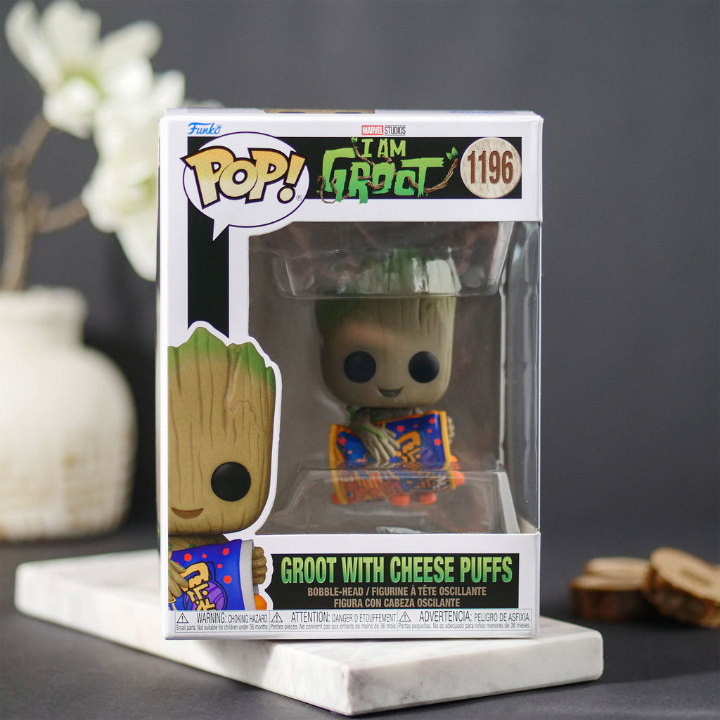 Image produit I Am Groot - Groot avec une boule de fromage Figurine Funko Pop à tête branlante