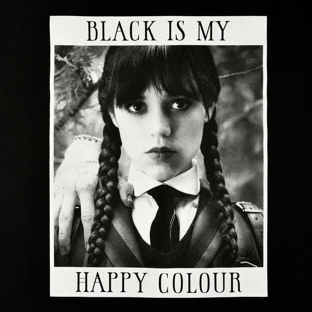 Image produit Mercredi - Le noir est ma couleur heureuse T-shirt noir