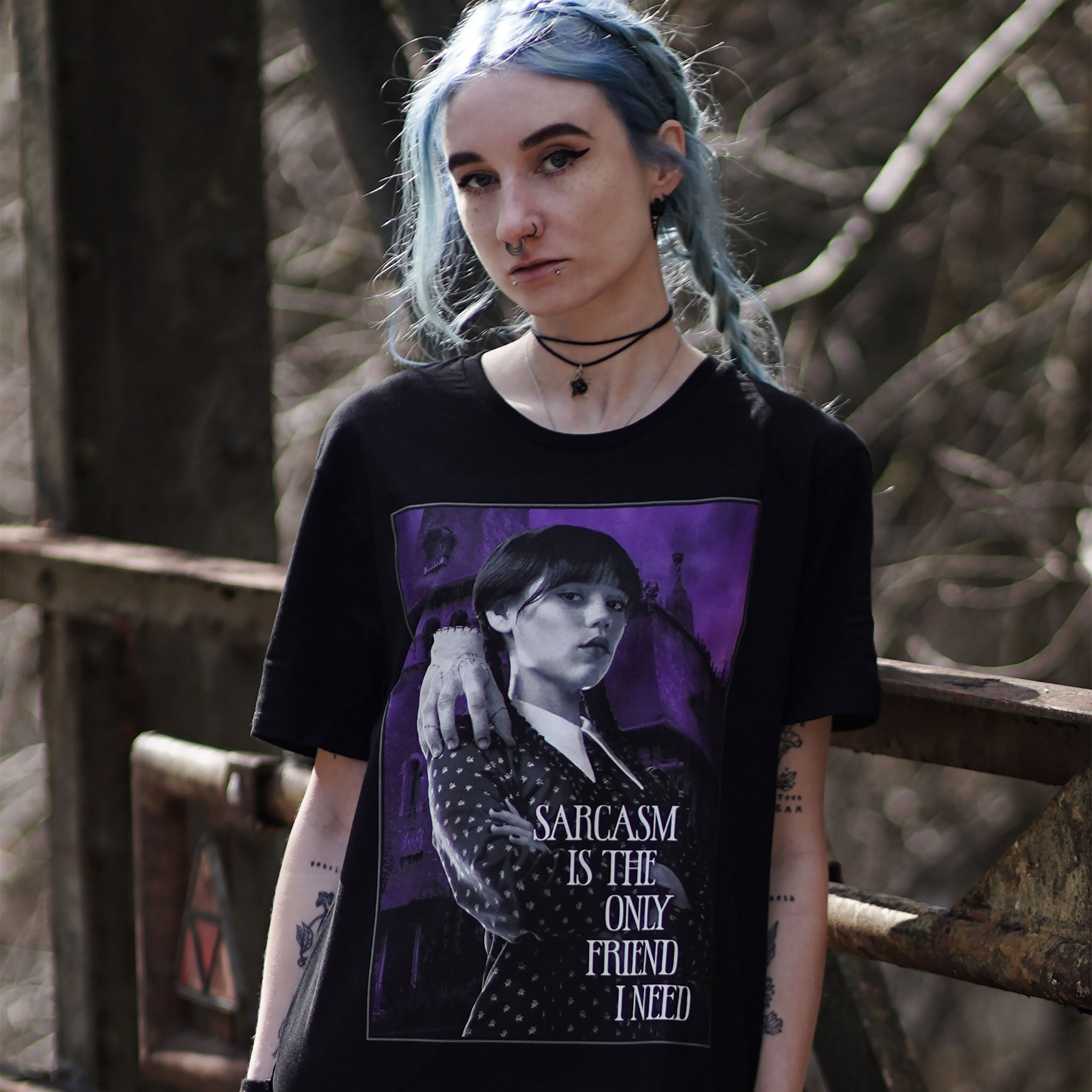 Image produit Mercredi - T-shirt Sarcasme noir