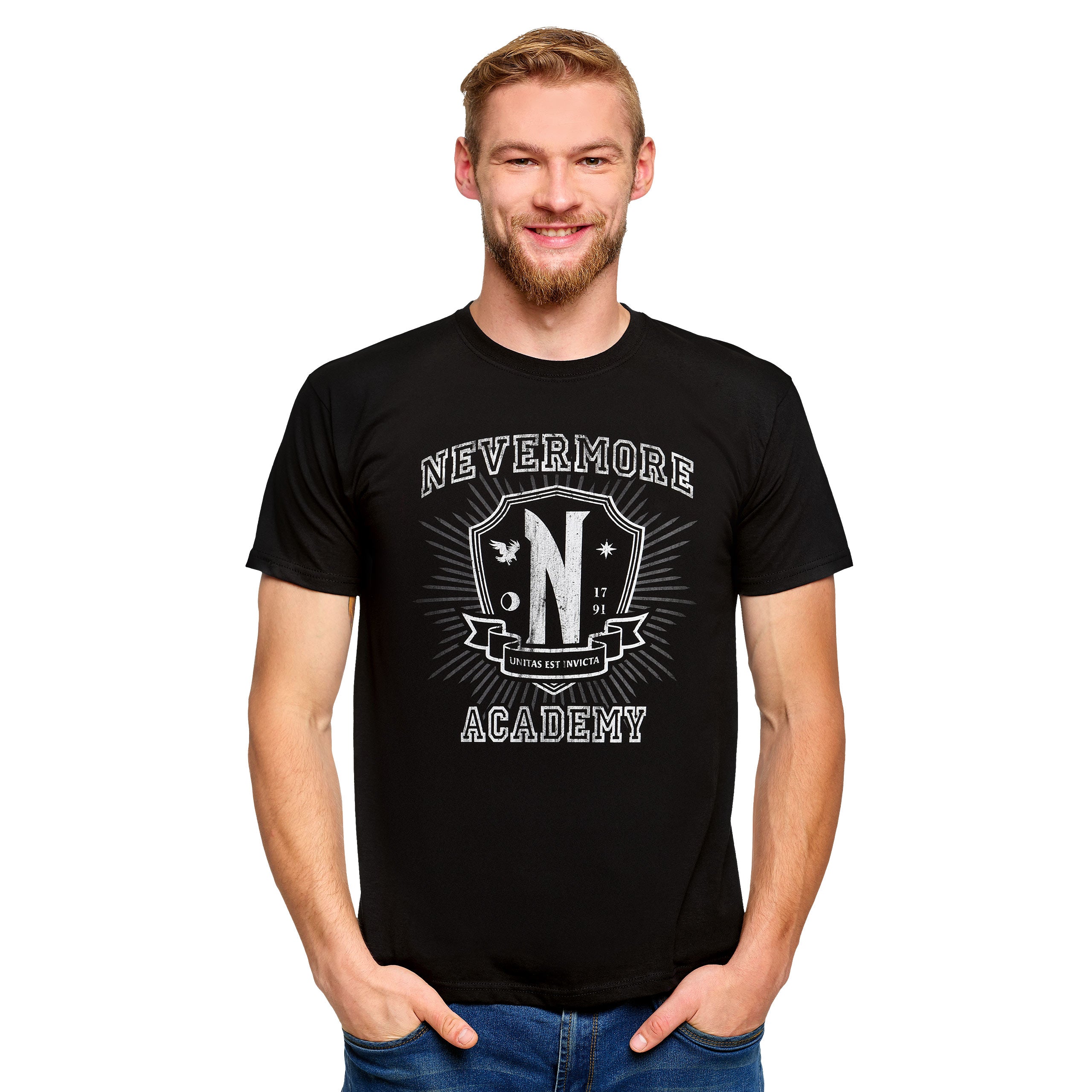 Image produit Mercredi - T-shirt noir de l'académie Nevermore