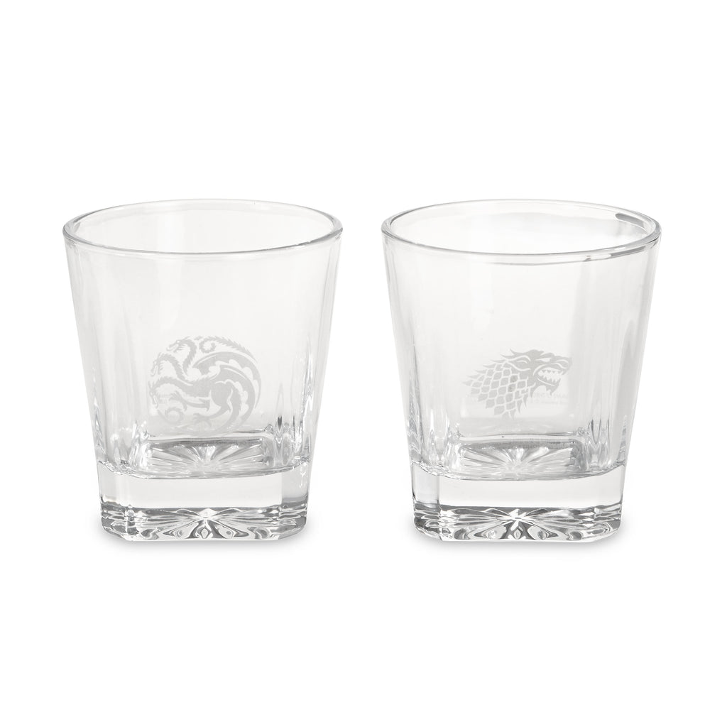 Image produit Game of Thrones - Ensemble de 2 verres avec blasons Targaryen et Stark