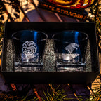 Image produit Game of Thrones - Ensemble de 2 verres avec blasons Targaryen et Stark