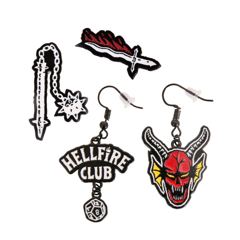 Image produit Stranger Things - Boucles d'oreilles Hellfire Club ensemble de 3