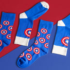 Image produit Captain America - Ensemble de 2 paires de chaussettes Logo Shield bleu