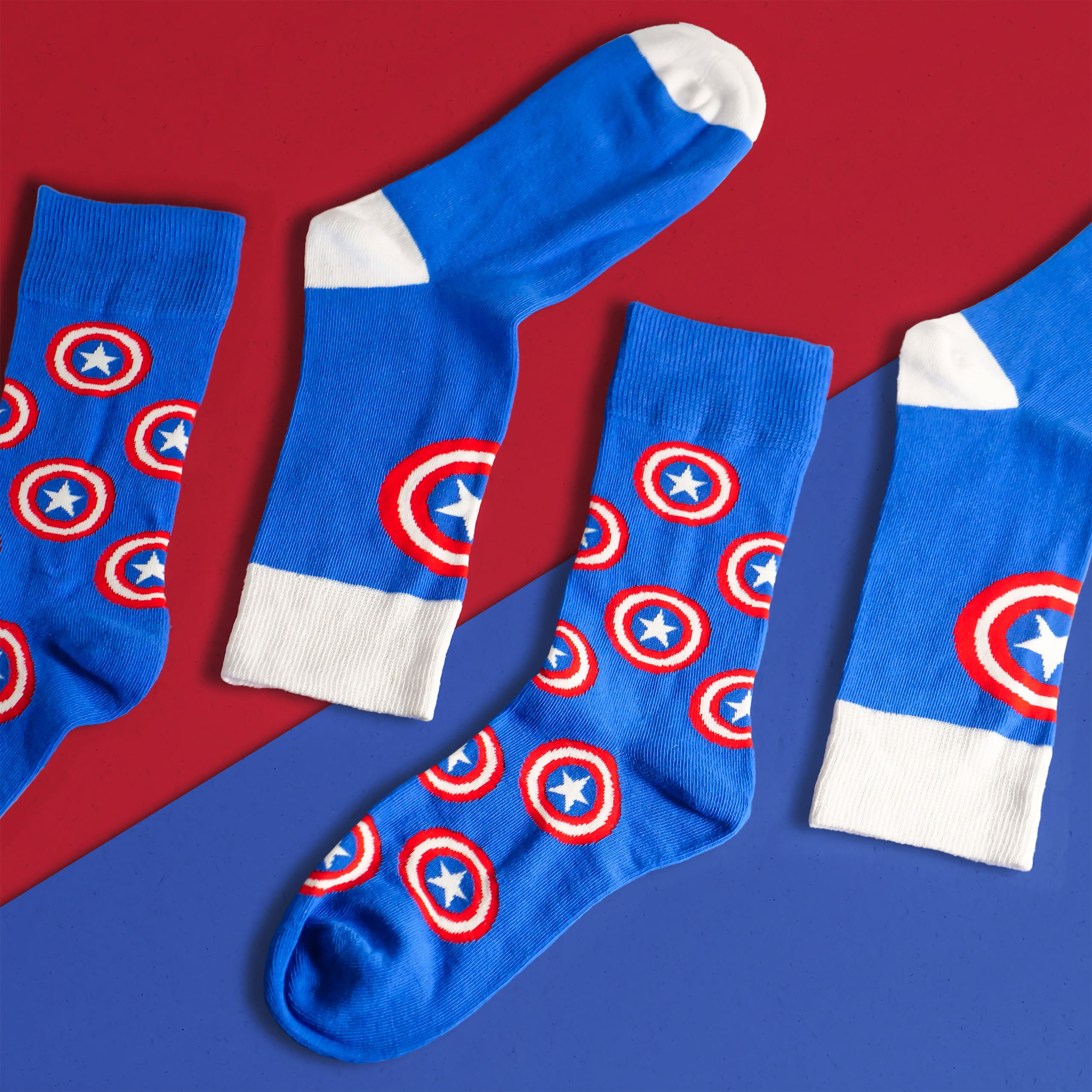 Image produit Captain America - Ensemble de 2 paires de chaussettes Logo Shield bleu
