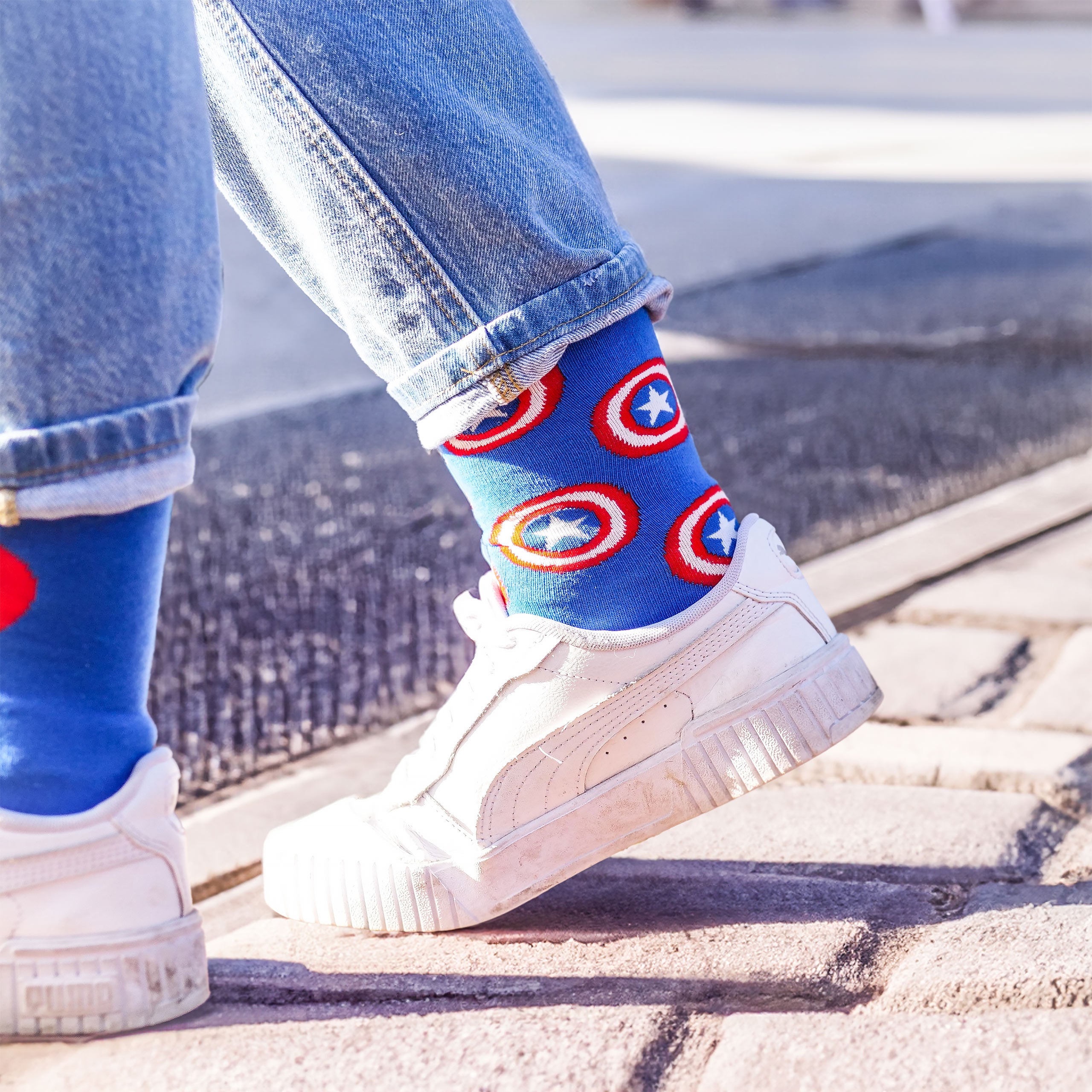Image produit Captain America - Ensemble de 2 paires de chaussettes Logo Shield bleu