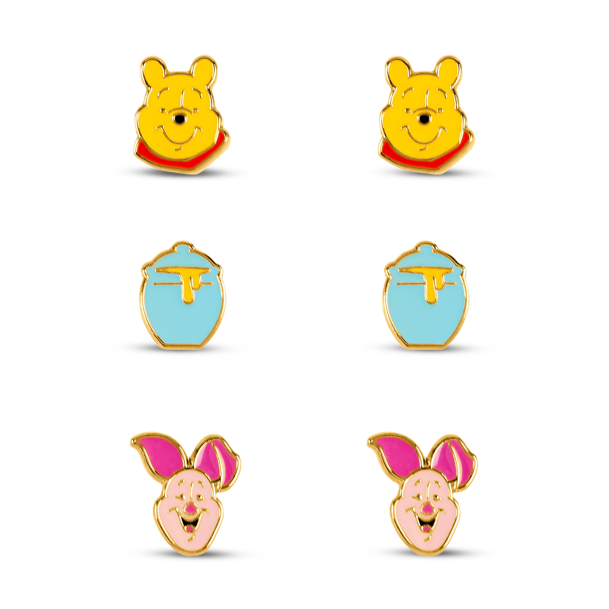 Image produit Winnie l'Ourson - Lot de 3 boucles d'oreilles en boîte cadeau