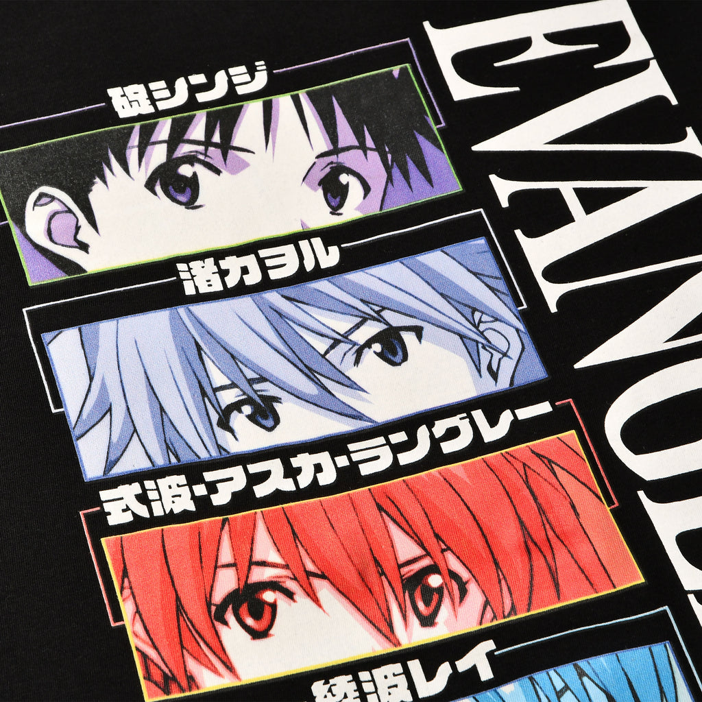 Image produit Evangelion - T-shirt noir Characters Eyes