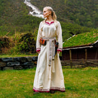 Image produit Robe viking Lagertha beige-rouge