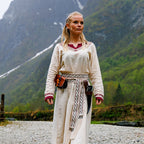 Image produit Robe viking Lagertha beige-rouge