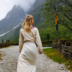 Image produit Robe viking Lagertha beige-rouge