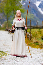 Image produit Robe viking Lagertha beige-rouge