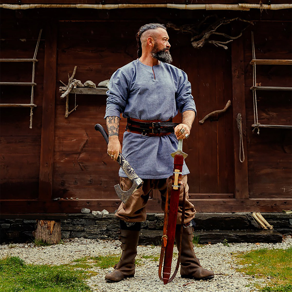 Image produit Tunique viking Torsten bleu-gris