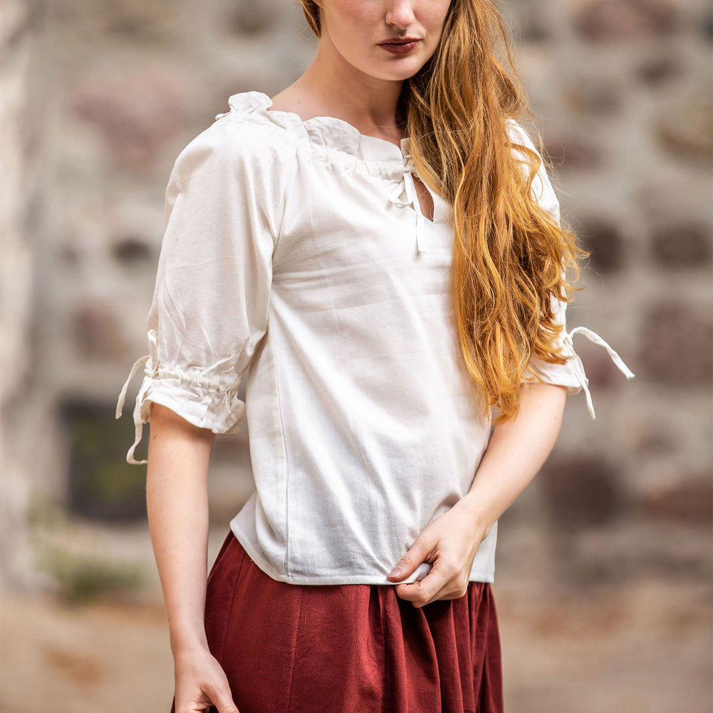 Image produit Blouse Médiévale à Manches Courtes Vera Beige