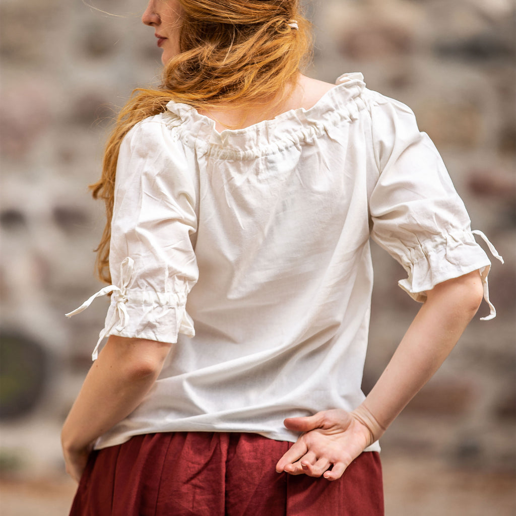 Image produit Blouse Médiévale à Manches Courtes Vera Beige