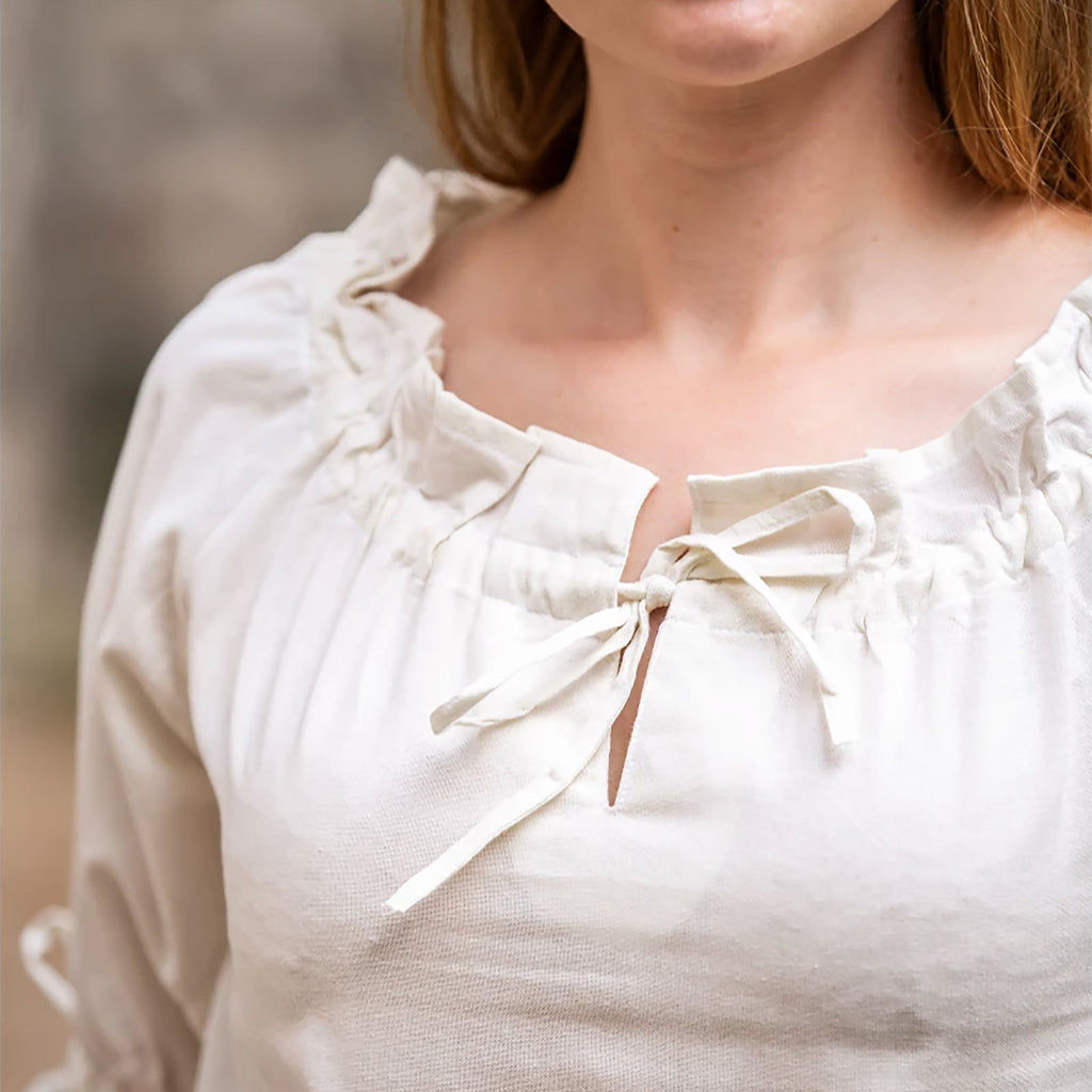 Image produit Blouse Médiévale à Manches Courtes Vera Beige