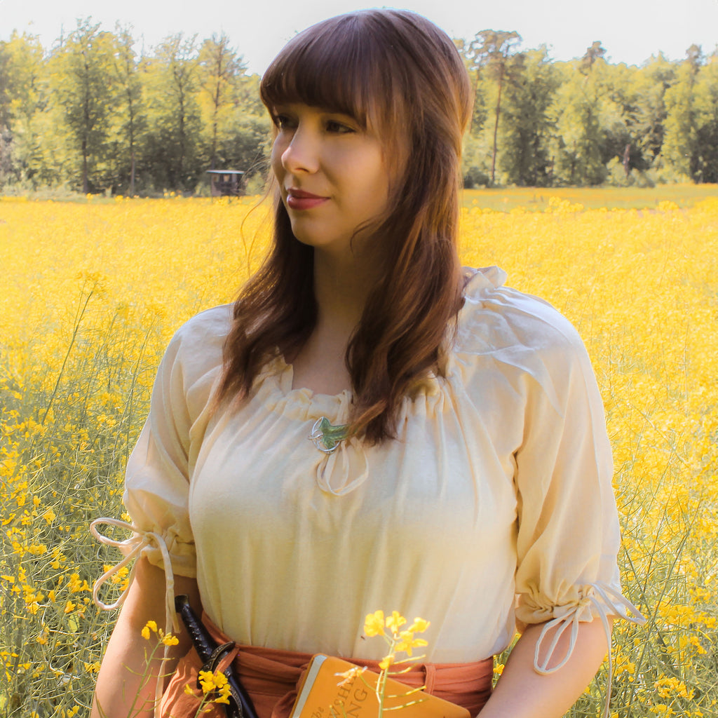 Image produit Blouse Médiévale à Manches Courtes Vera Beige