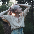 Image produit Blouse médiévale Vera manches courtes en chanvre