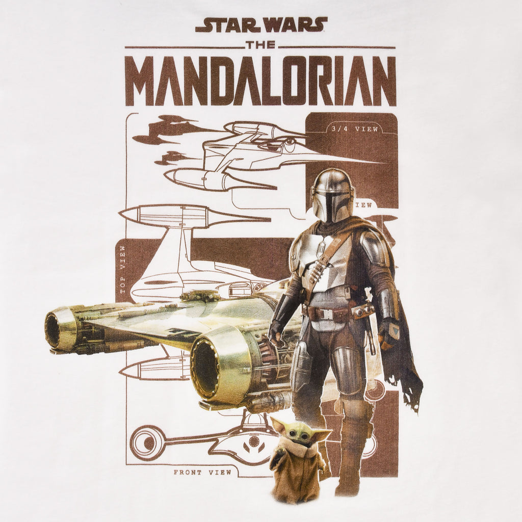 Image produit T-shirt Grogu et Mandalorien blanc - Star Wars The Mandalorian