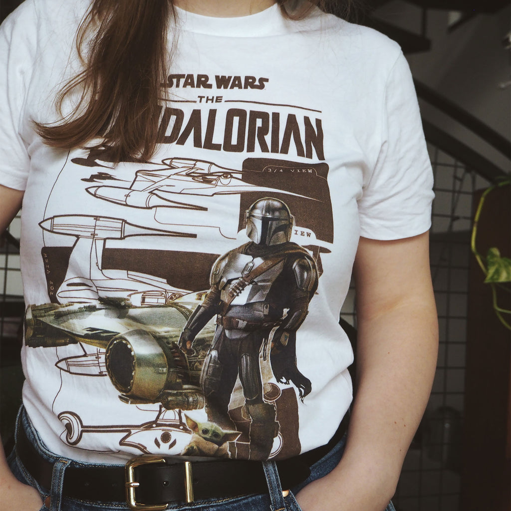 Image produit T-shirt Grogu et Mandalorien blanc - Star Wars The Mandalorian