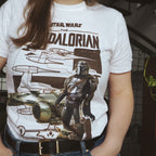 Image produit T-shirt Grogu et Mandalorien blanc - Star Wars The Mandalorian