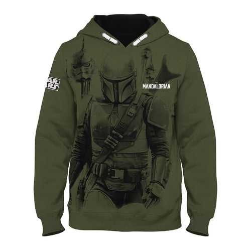 Image produit Sweat à capuche Mando Enfants Vert - Star Wars The Mandalorian