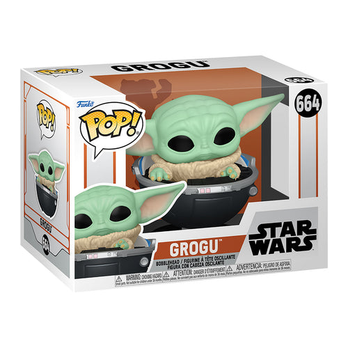 Image produit Grogu dans la poussette Funko Pop Figurine à tête branlante - Star Wars The Mandalorian