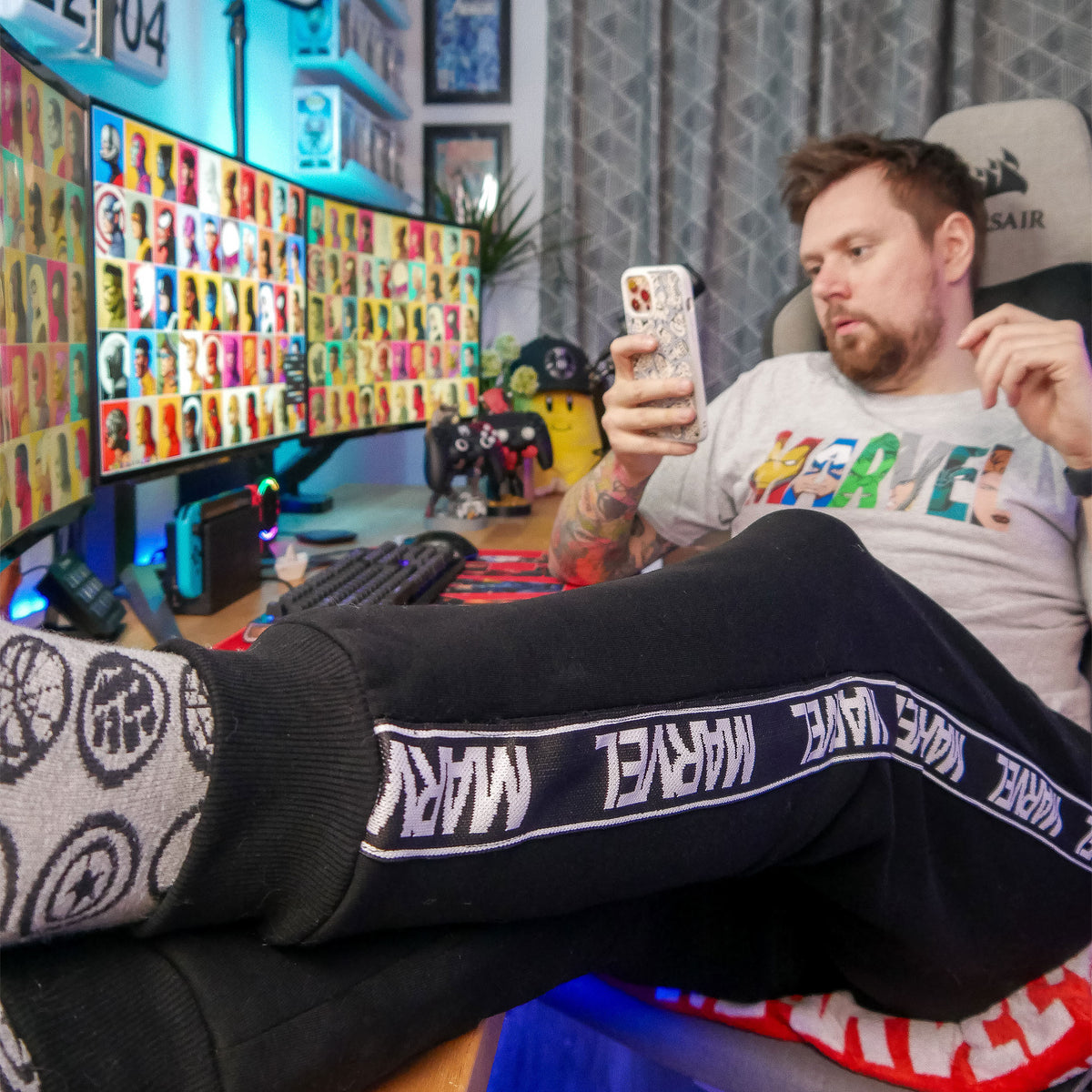 Image produit Marvel - Pantalon de sweat logo noir