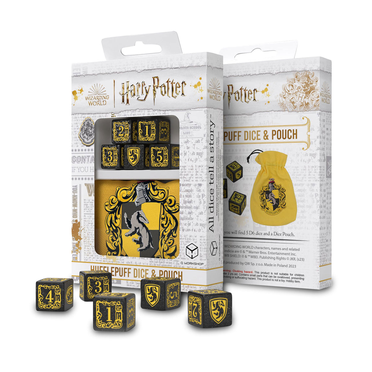 Image produit Harry Potter - Set de dés RPG Hufflepuff 5pcs avec sac à dés jaune