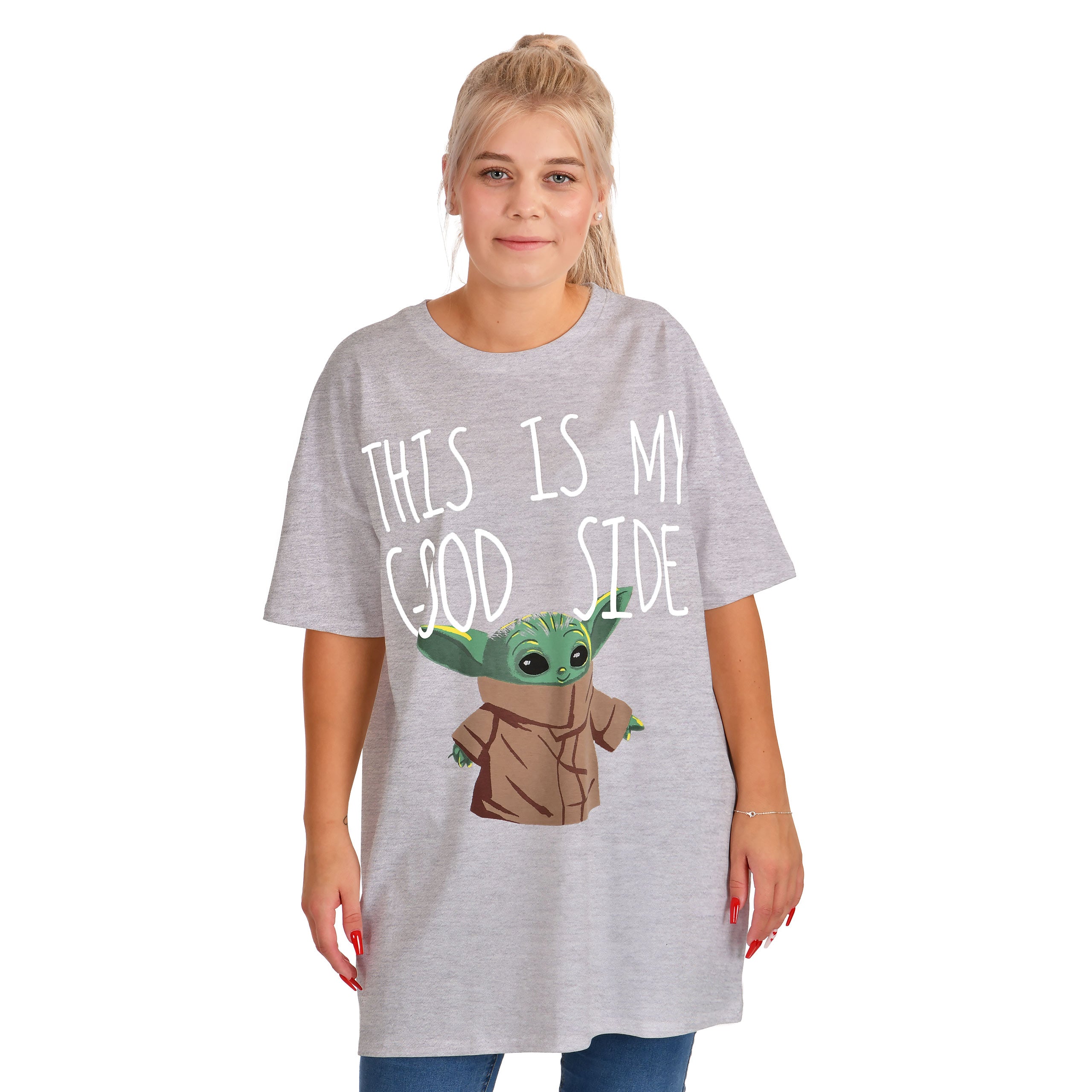 Image produit T-shirt oversize blanc Grogu Good Side - Star Wars The Mandalorian