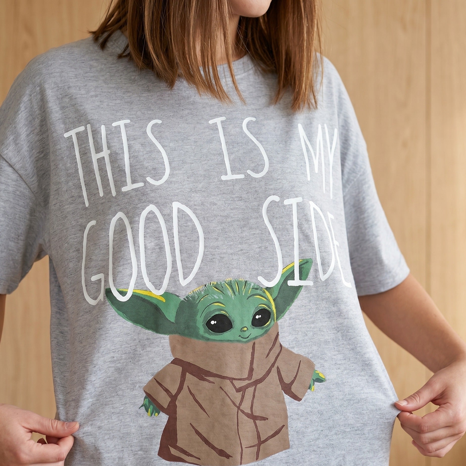 Image produit T-shirt oversize blanc Grogu Good Side - Star Wars The Mandalorian