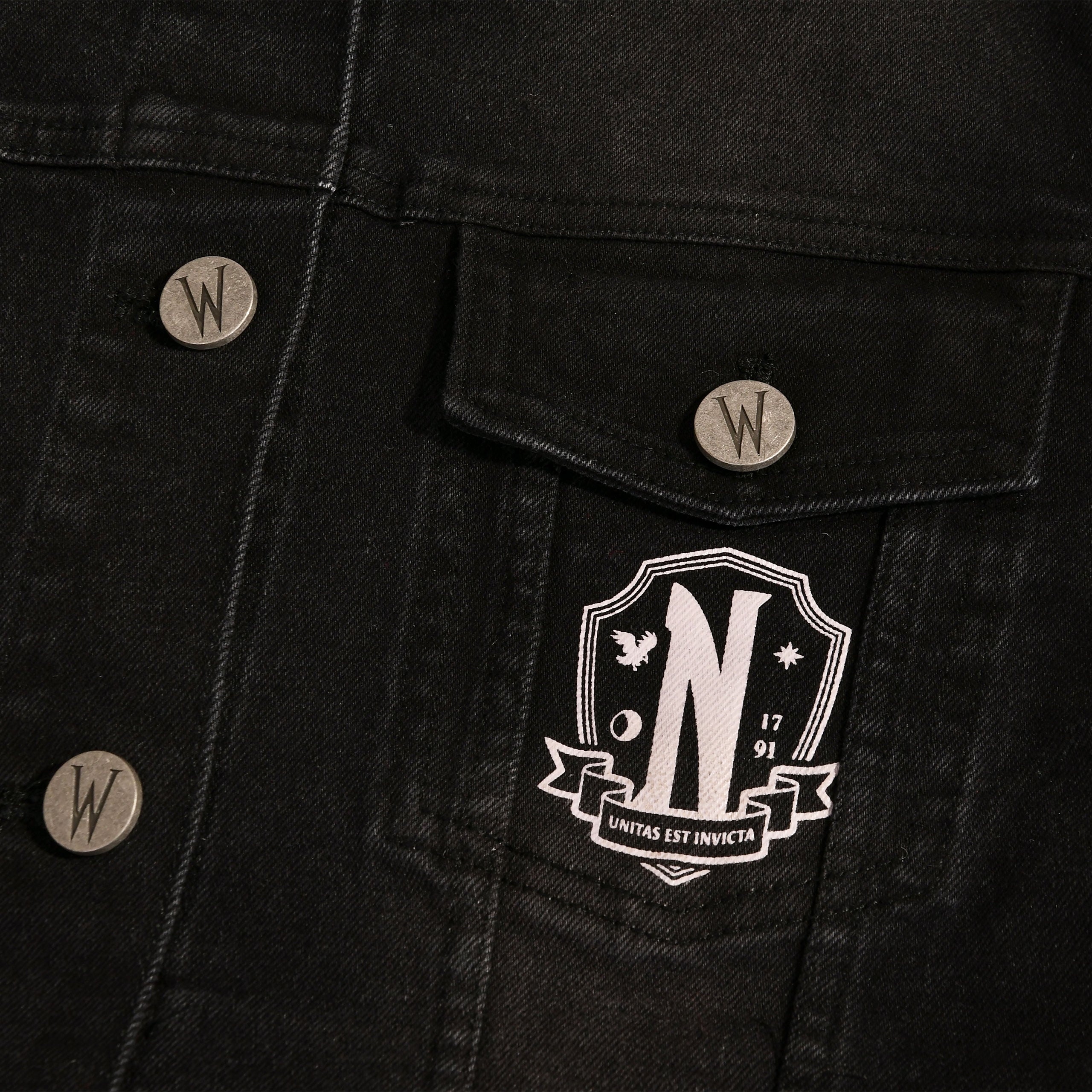 Image produit Mercredi - Veste en jean Académie Nevermore noir