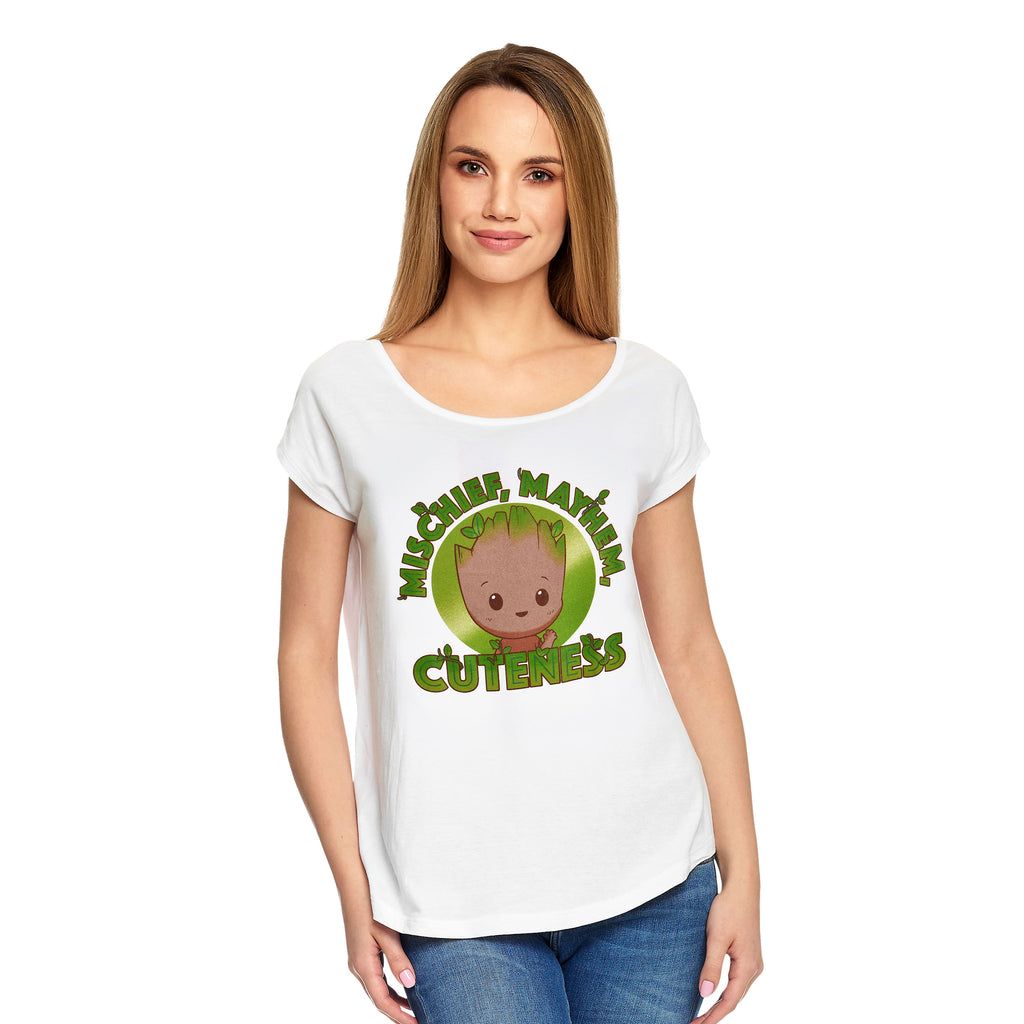 Image produit Les Gardiens de la Galaxie - T-shirt ample pour femmes Groot Cuteness blanc
