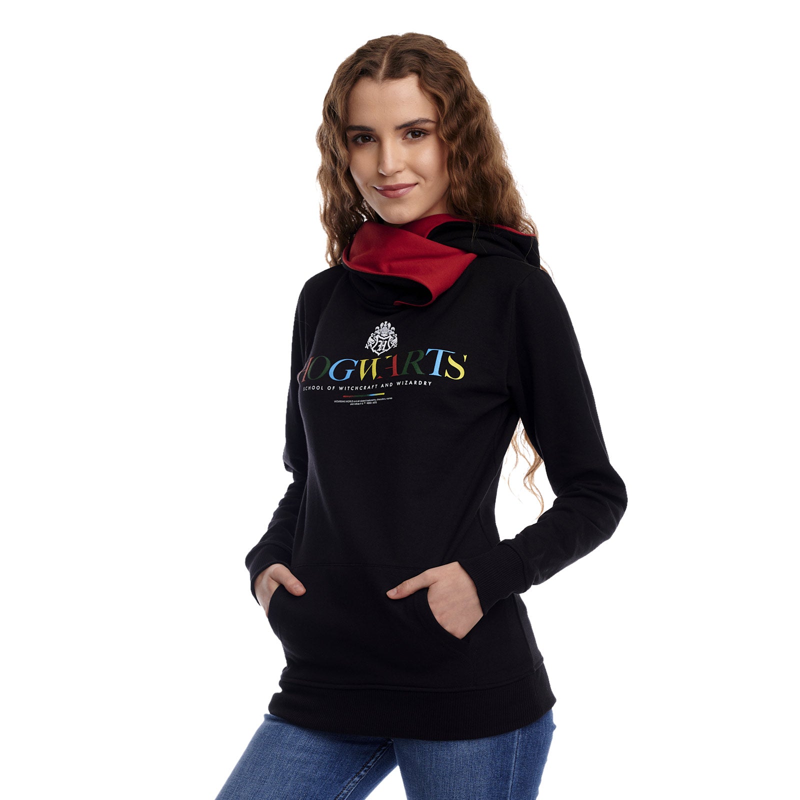 Image produit Hoodie Hogwarts avec Col Châle Noir - Harry Potter