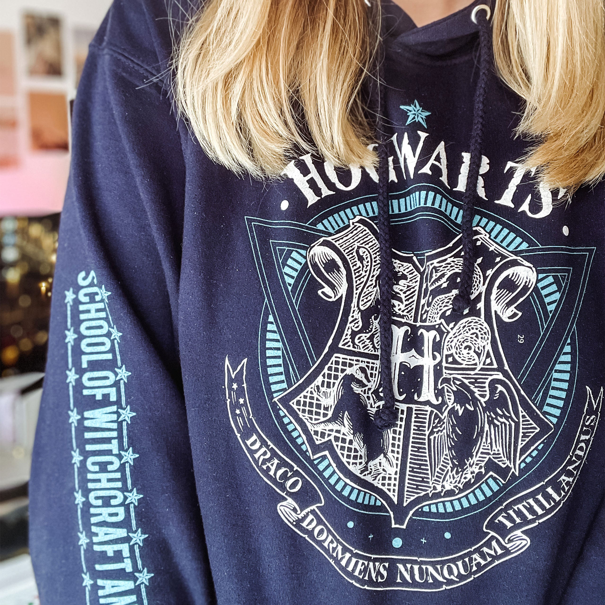 Image produit Harry Potter - Sweat à capuche Hogwarts School of Witchcraft bleu